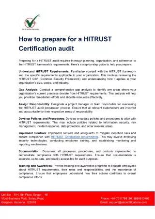 How to prepare for a HITRUST Certification audit