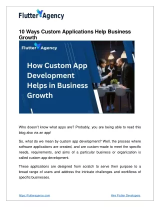 How Custom App Development Helps in Business Growth