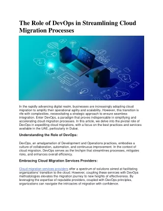 The Role of DevOps in Streamlining Cloud Migration Processes