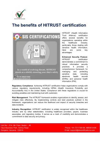 The benefits of HITRUST certification