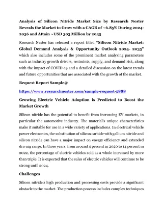 Silicon Nitride Market: Global Demand Analysis & Opportunity Outlook 2024