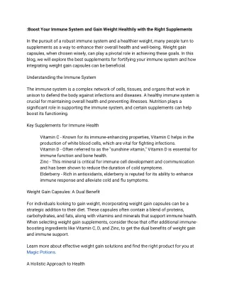 weight gain capsulse | Magicpotions