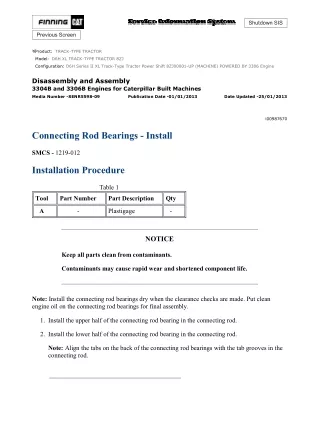 Caterpillar Cat D6H XL TRACK-TYPE TRACTOR (Prefix 8ZJ) Service Repair Manual (8ZJ00001 and up)