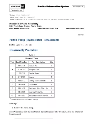 Caterpillar Cat D6K2 TRACK-TYPE TRACTOR (Prefix EL7) Service Repair Manual (EL700001 and up)