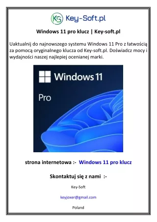 Windows 11 pro klucz   Key-soft.pl