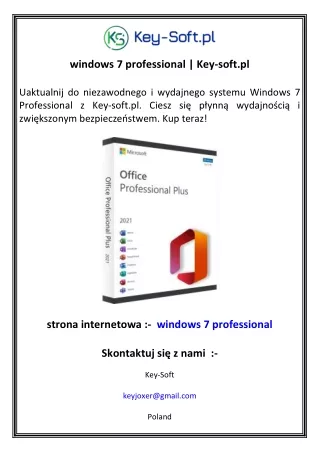 windows 7 professional    Key-soft.pl