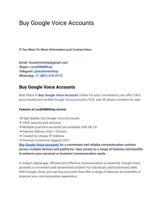 Buy Google Voice Accounts