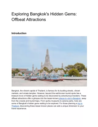 Exploring Bangkok's Hidden Gems_ Offbeat Attractions