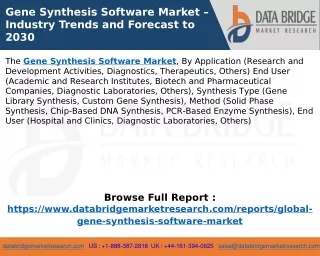 Gene Synthesis Software Market