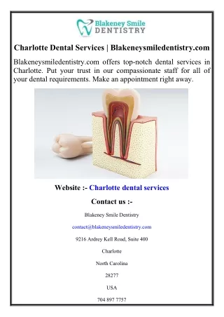 Charlotte Dental Services  Blakeneysmiledentistry.com