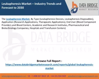 Leukapheresis Market