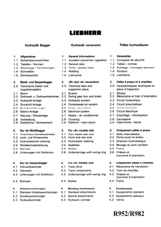 Liebherr R982 Crawler Excavator Service Repair Manual