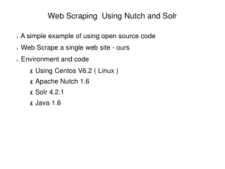 Web Scraping Using Nutch and Solr 1/3