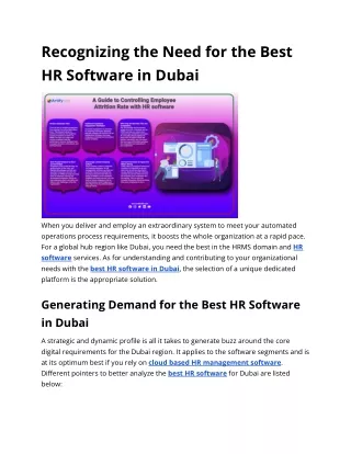 Recognizing the Need for the Best HR Software in Dubai