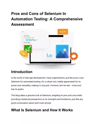 Pros and Cons of Selenium In Automation Testing_ A Comprehensive Assessment