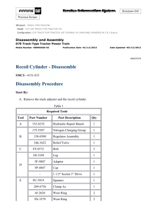 Caterpillar Cat D7E LGP TRACK-TYPE TRACTOR (Prefix TJA) Service Repair Manual (TJA00001 and up)