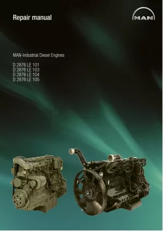 MAN Industrial Diesel Engine D2876 LE104 Service Repair Manual