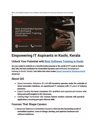 Best Data Science Course in Kochi