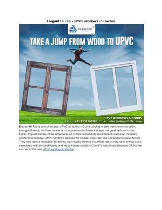 Elegant Hi Fab - uPVC windows in Cochin