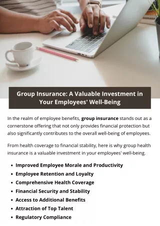 Group Insurance: A Valuable Investment in Your Employees' Well-Being