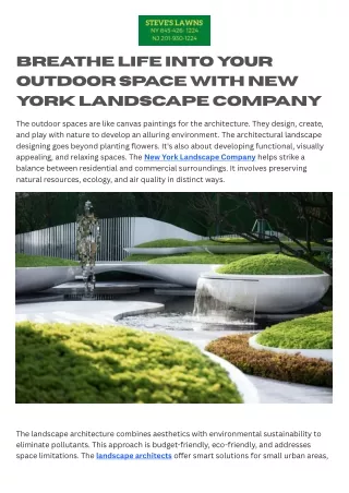 Breathe Life into Your Outdoor Space with New York Landscape Company