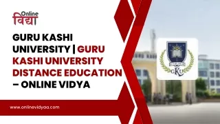Guru Kashi University | Guru Kashi University Distance Education – Online Vidya
