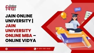 Jain Online University | Jain University Online MBA – Online Vidya