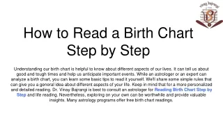 How to Read a Birth Chart Step by Step