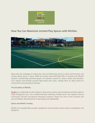How You Can Maximise Limited Play Spaces With MUGAs - Abacus Playgrounds