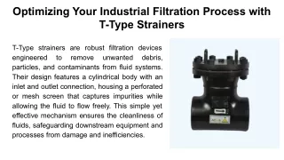 T Type Strainers Manufacturers in India