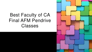 Best Faculty of CA Final AFM Pendrive Classes