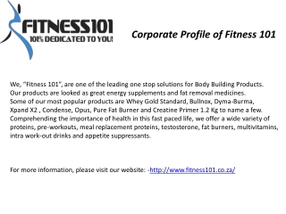 Corporate Profile of Fitness 101