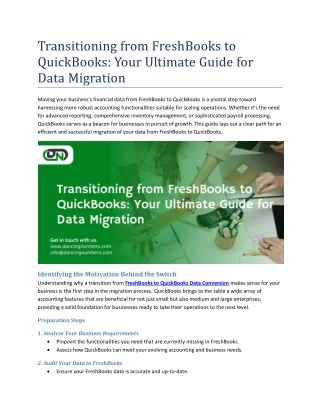 Transitioning from FreshBooks to QuickBooks Your Ultimate Guide for Data Migration