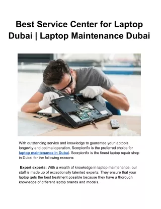 Best Service Center for Laptop Dubai _ Laptop Maintenance Dubai