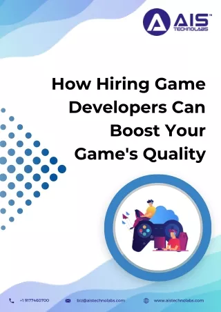 How Hiring Game Developers Can Boost Your Games Quality