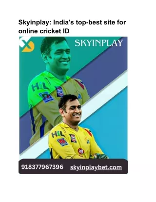 Skyinplay India's top-best site for online cricket ID