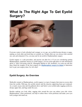 blepharoplasty surgery in Jaipur