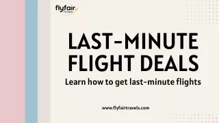 How to Book Last Minute Flight Deals?