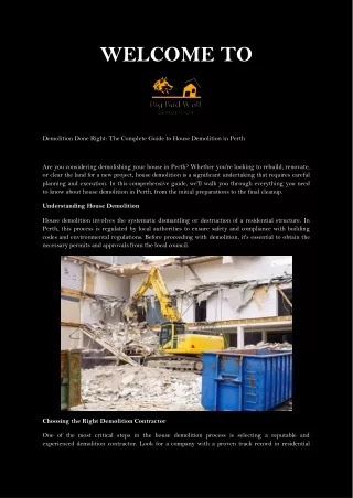 The Complete Guide to House Demolition in Perth