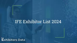 IFE Exhibitor List 2024