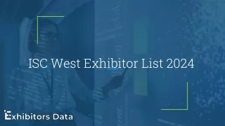 ISC West Exhibitor List 2024 2024