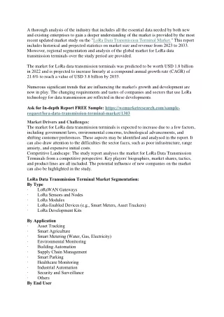 LoRa Data Transmission Terminal Market.