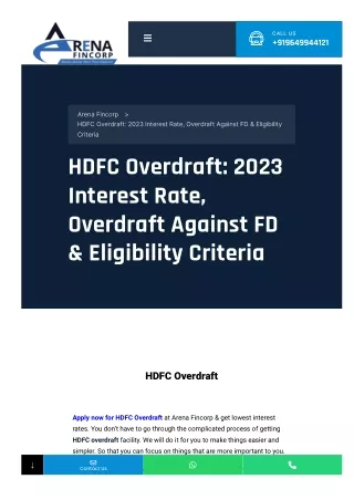 HDFC Overdraft: 2023 Interest Rate, Overdraft Against FD & Eligibility Criteria