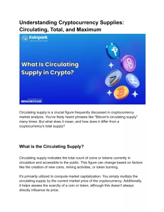 Understanding Cryptocurrency Supplies_ Circulating, Total, and Maximum
