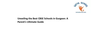 Unveiling the Best CBSE Schools in Gurgaon-A Parent's Ultimate Guide