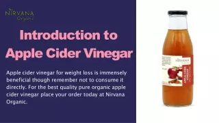 Benefits of Apple Cider Vinegar for Weight Loss