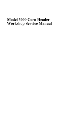 Massey Ferguson 3000 Corn Header Service Repair Manual