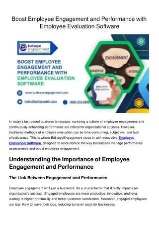 Boost Employee Engagement and Performance with Employee Evaluation Software