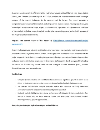 Catalytic Hydrothermolysis Jet Fuel Market