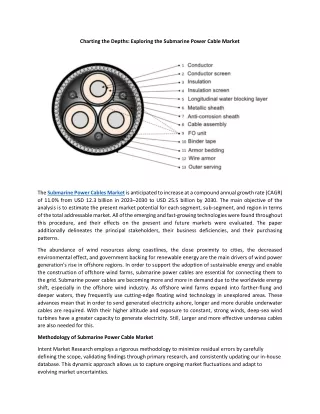 Charting the Depths: Exploring the Submarine Power Cable Market